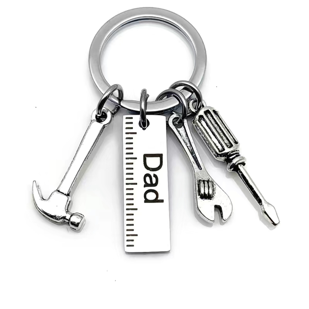 3/$25 Dad Tools Hammer Wrench Screwdriver Stainless Steel Keychain NEW